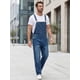 thumbnail image 4 of INSPIRE CHIC Mono de mezclilla para hombre con tirantes ajustables, peto casual 32 azul oscuro, 4 of 6