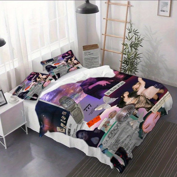 3pcs Euphoria Collage Poster Duvet Cover Set - 2/3 Bedding Set Soft Duvet Cover And 1/2 Pillowcase