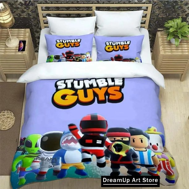 GameStumble-guys Bedding Set Quilt Cover Bed Cover with Pillowcase Boys Adult Home