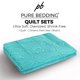 thumbnail image 5 of Juego de colcha Pure Bedding King/Cal King Aqua de microfibra, 3 piezas, 5 of 6