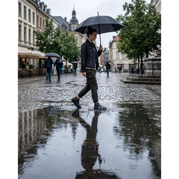 Set 6 Cubrecalzado Impermeable De Silicona Para Lluvia Talla S Negro