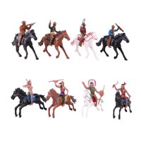 Magideal - Juego De 8 Figuras De Vaquero Occidental, Modelo Indio De Equitación, Figuras De Acción, Juego De Figuritas Para Niños, Caja De Arena