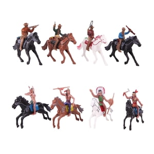 Magideal - Juego De 8 Figuras De Vaquero Occidental, Modelo Indio De Equitación, Figuras De Acción, Juego De Figuritas Para Niños, Caja De Arena