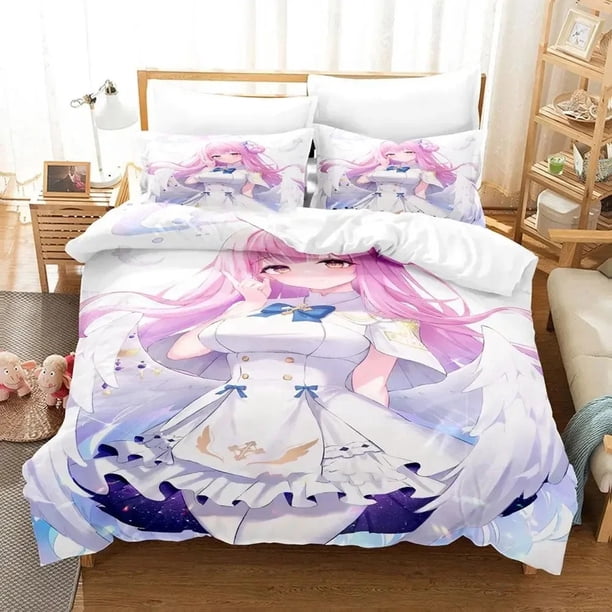 Misono Mika Blue Archive Bedding Set Duvet Cover Bed Set Quilt Cover Pillowcase Comforter Size Boys Adult Bed Sheets