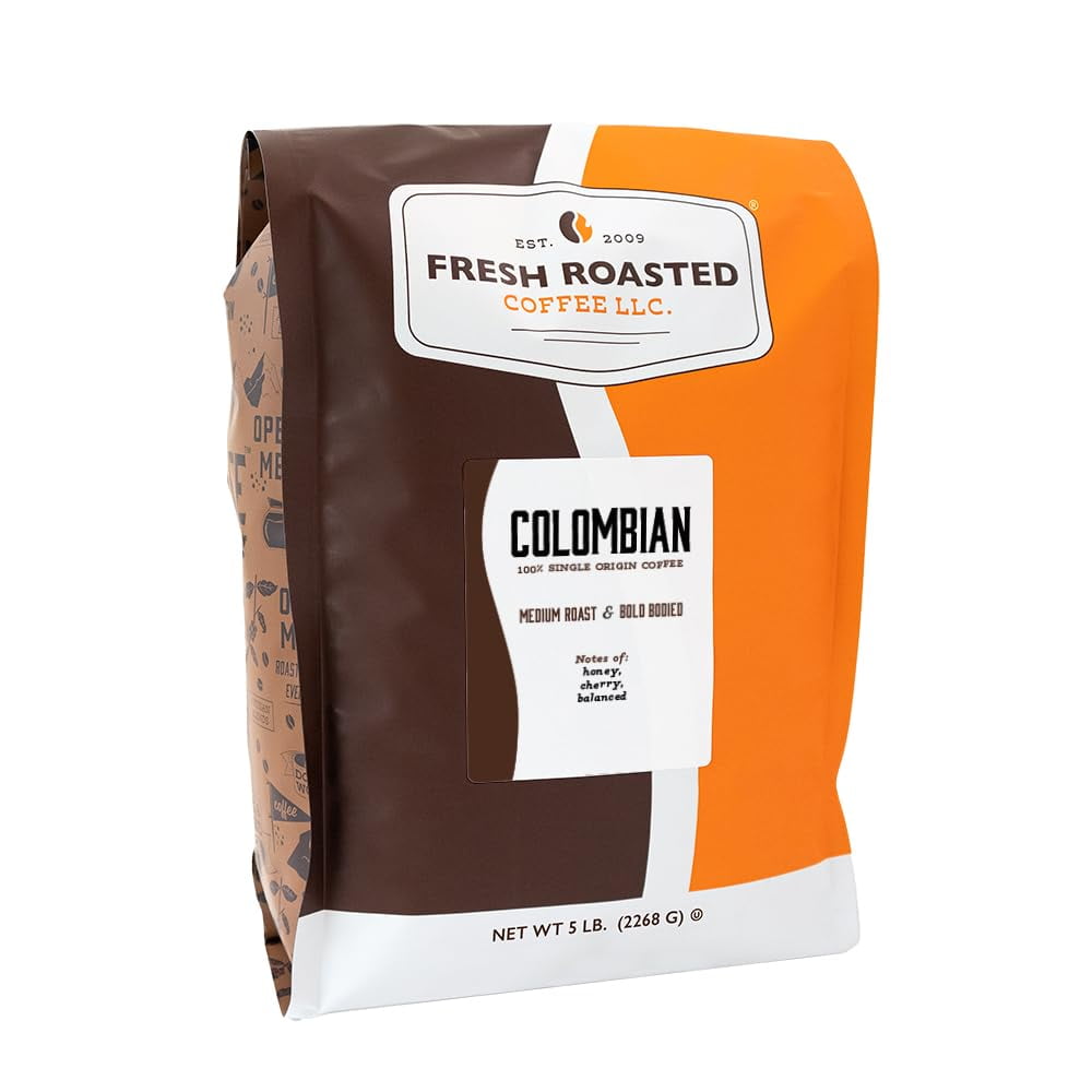 Fresh Roasted Coffee - Café Recién Tostado, 100% Colombiano, Tostado Medio, 2,27 Kg