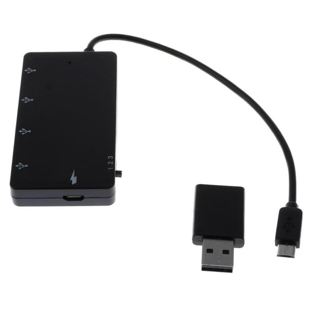 4 Puertos Micro USB OTG Hub Host Cable De Carga Adaptador Lector De Tarjetas Para Android