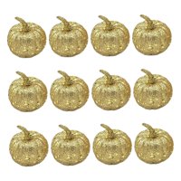 Magideal - 12 Unids Calabazas Decorativas Calabazas De Espuma Artificial 6.5 Cm Modelos De Calabaza De Espuma Hecha A Mano Para Holiday Farmhouse Festival , Oro