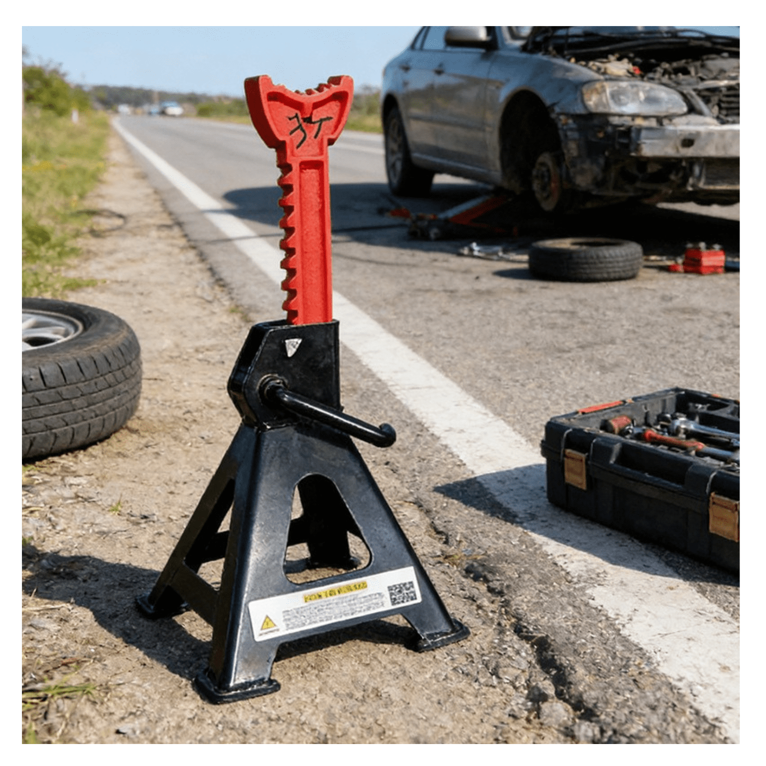 Genérico - Caballete De Trabajo Plegable | Banquillo Soporte Metálico | Antideslizante Y Portátil | Ideal Construcción Y Taller | Alta Resistencia