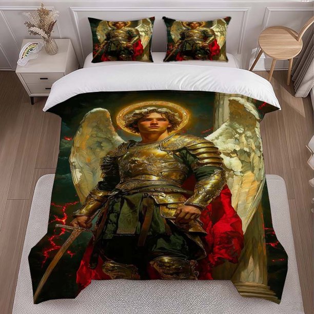 Golden Armor Themed Bedding Set Duvet Cover and Pillowcase Set