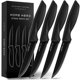 thumbnail image 1 of Juego de cuchillos para carne Home Hero, 4 piezas, acero serrado negro, 1 of 7