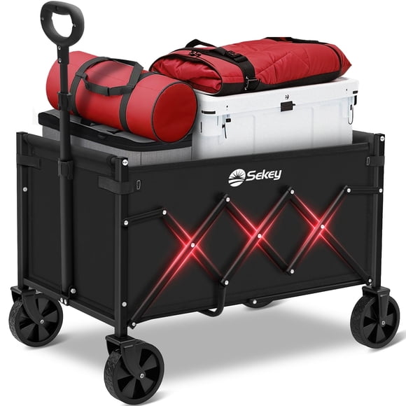 Carrito Sekey con ruedas de 100 kg de capacidad, plegable, negro