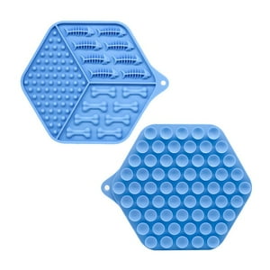 Winpet - Mat De Alimenatación Lenta Para Perros Y Gatos, Lick Mat 3 Texturas - Azul