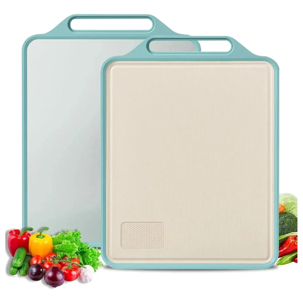 Genérica - 2 In 1 Tabla De Cortar De Titanio, Tabla Para Picar De Doble, Acero Inoxidable+pp, Tablas Para Picar Cocina, Con Ranura De Afilado, Fácil De Limpiar, 30*39cm