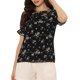 thumbnail image 1 of INSPIRE CHIC Blusas de Chifón para Mujer Mangas Cortas Camisa de Trabajo Floral Tops Negro M, 1 of 6