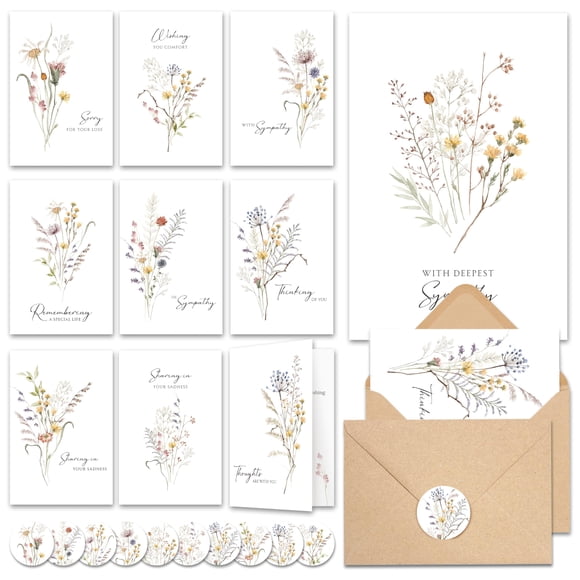 Tarjetas de Pésame AUDREE 20 uds 10 × 15 cm Acuarela al por mayor