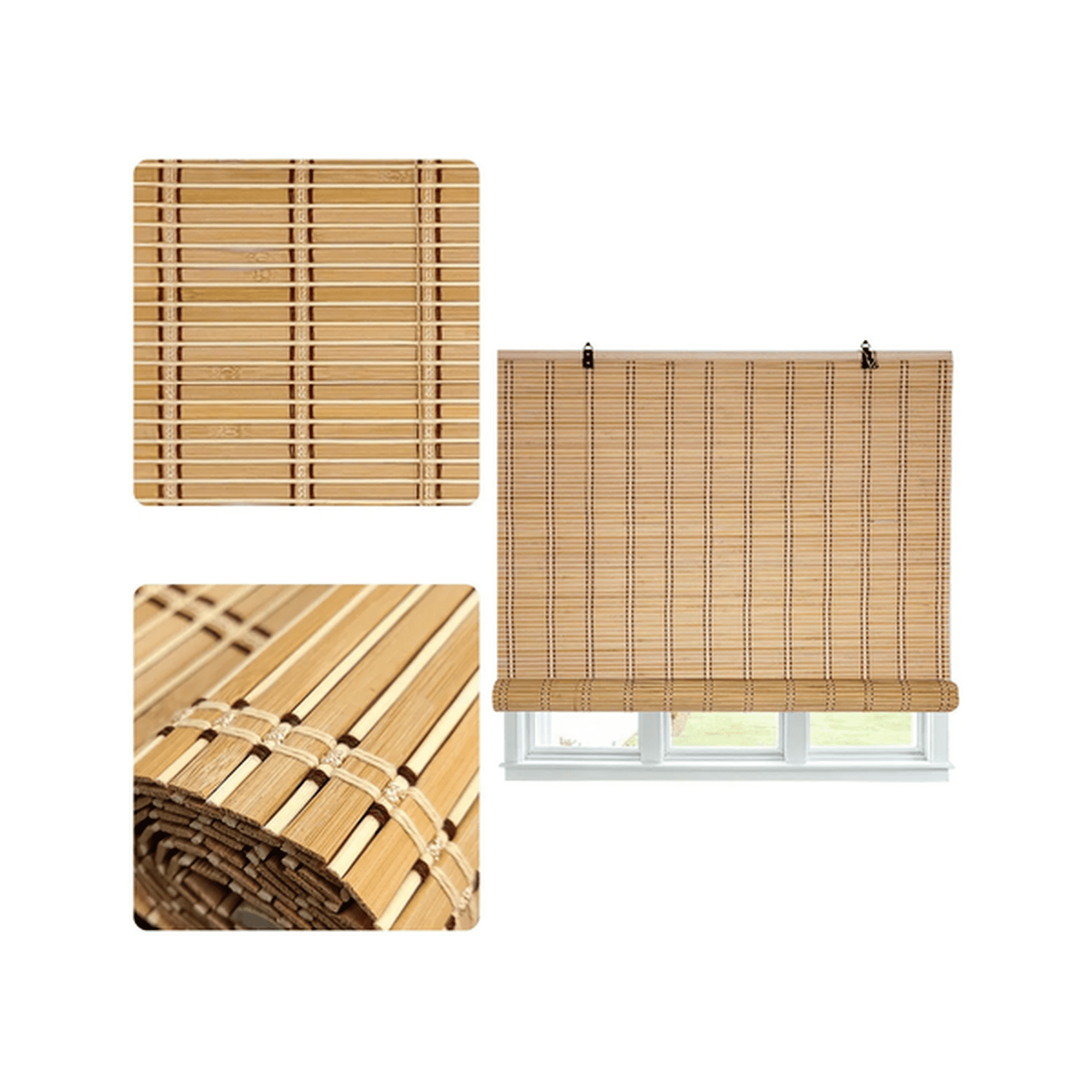Genérico - Cortina Bambú Persiana Enrollable 150x180 Cm Beiti Unicolor