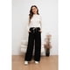 thumbnail image 1 of Pantalón Mujer Bolsillo Botones Pierna Ancha Wide Leg Cotele 7130, 1 of 4