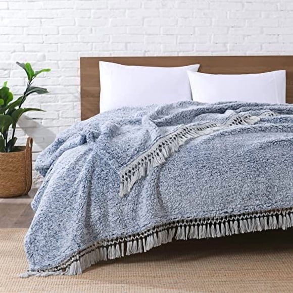 Manta HORIMOTE HOME de forro polar ultrasuave Sherpa tamaño queen