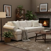 Sitial Home - Sofá 3 Cuerpos Rudithg Blanco Con Asientos De Resortes Full Comfort Plus