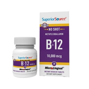Superior Source - Metilcobalamina De Fuente Superior De Vitamina B12, 10000 Mcg, 30 Tabletas