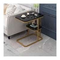 Click Ventas - Mesa Auxiliar Marmol Dormitorio Mesa Sofa Mesa Portátil Negro