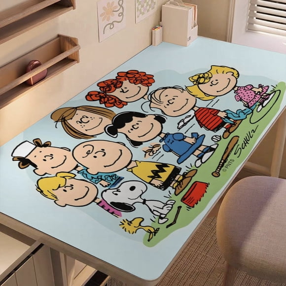 PEANUTS alfombrilla de escritorio/mesa extra-grande con base antideslizante de cuero y diseño temático.