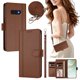 thumbnail image 2 of Funda Cartera de Cuero Sintético para Samsung Galaxy S10E, Marrón, 2 of 6