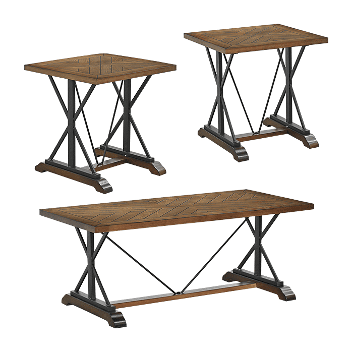 Muebles Santa Ana - Juego Mesa Centro Golden 3 Piezas