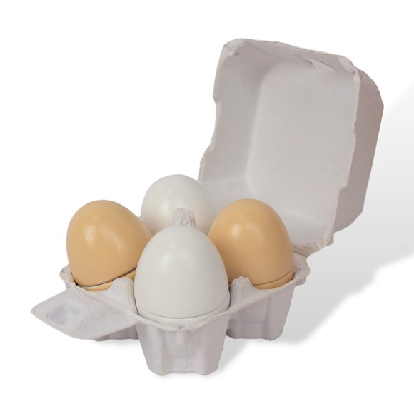 Huevos de Madera WOODENFUN 4 pzas 6,9 cm x 3,8 cm x 3,8 cm