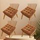 thumbnail image 4 of Xiao Hua Cojines de Silla Marrones Suaves y Esponjosos -4 Piezas, Cojín Cuadrado de 15.75 X 15.75 Pulgadas con Correa, Cojín Afelpado para Uso en el Hogar y la Oficina, Cojín para yoga y Meditación, 4 of 5
