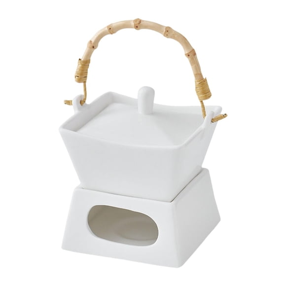 Melt Hot Pot Bowl Set Tea Light Porcelana Melting Pot Para El Hogar Snack Caramelo Borde Blanco