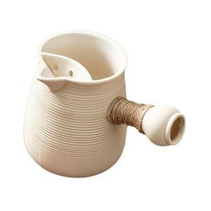 Genérico - Tetera De Cerámica Duradera Para Hervir Agua Caliente Para Senderismo Casa De Té Restaurante 610 Ml Blanco