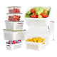 thumbnail image 1 of Organizador refrigerador 5 contenedores con tapa, blanco, 1 of 3