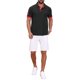 thumbnail image 2 of INSPIRE CHIC Camisa Polo de Piqué con Patrón para Hombre Camisas de Polo de Golf de Color Contraste M Negro, 2 of 6