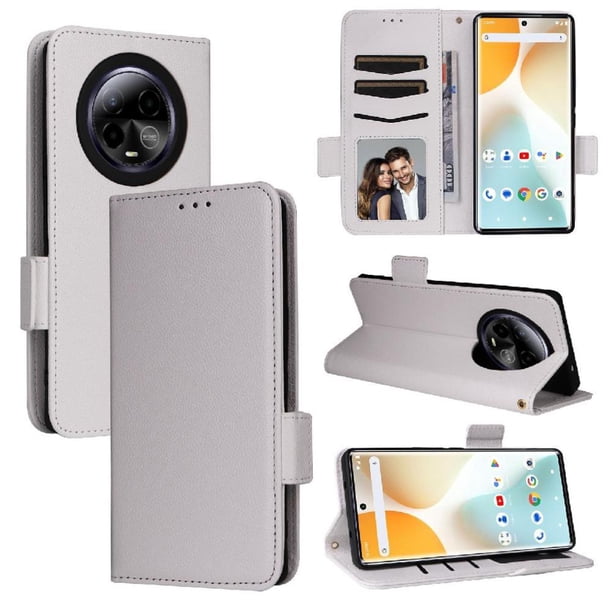 Funda Cartera para BLU Bold K50 Tapa Flip con Ranuras y Soporte Blanco