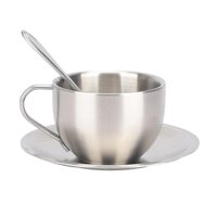 Magideal - Recipiente Para Taza De Café, Vasos Para Beber De 180Ml De Capacidad, Tazas Para Bebidas, Taza De Té De Acero Inoxidable De Doble Capa Para Oficina Y