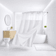thumbnail image 2 of Cortina De Baño Diseño Impermeable + Forro Y 12 Ganchos Aura Zeus blanco, 2 of 10