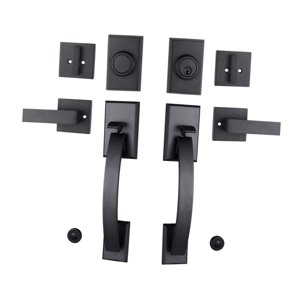 Magideal - Juego De Cerradura De Puerta Delantera Doble, Juego De Manija De Puerta Doble, Accesorio De Fácil Instalación, Hardware Moderno, Manija De Puerta Dela