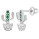thumbnail image 1 of Aros de cactus de plata 925 con circones para niñas, 1 of 2