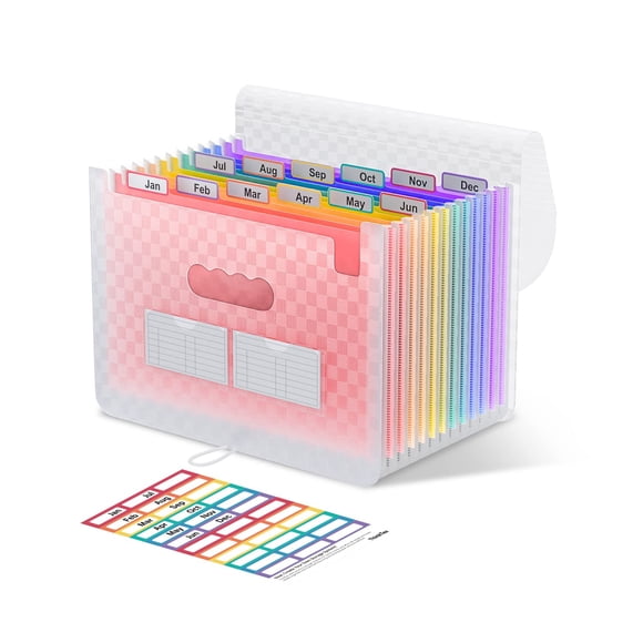 Organizador de archivos en forma de acordeón ThinkTex con 12 bolsillos para cartas/A4