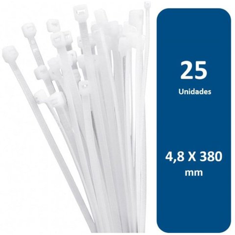 Macrotel - Amarra Plástica Transparente 4.8X380Mm 25Un.