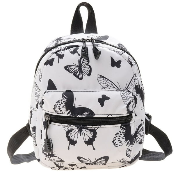 Women Zebra Leopard Cow Print Backpacks Nylon Shoulder Bag Students High School Small Book Bag Female Mini Rucksack mochila