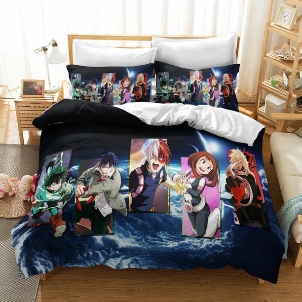 My Hero Academy Bedding Set Quilt Cover Duvet Cover Pillowcase Gift3-Piece Bedding Set