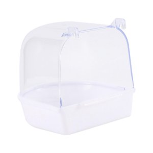 Ioensy - Bañera Para Loros Enjaulados, Agapornis, Periquitos, Periquitos, Canarios, Caja De Baño Para Pájaros, Color Blanco