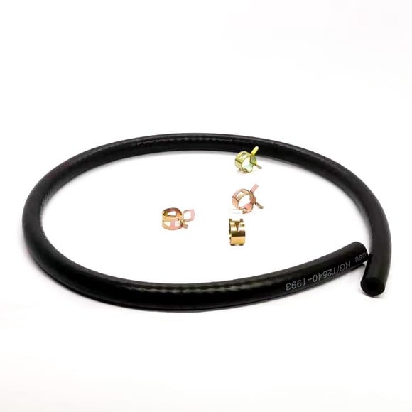 Manguera de combustible Bopurtotly de 1/4 x 25 cm con 4 abrazaderas para cortacésped