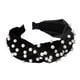 thumbnail image 3 of Faux Pearls Knotted Hair Hoop Mujeres Pretty Velvet Hairband Diadema Negro, 3 of 5