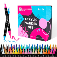 Arrtx Marcadores Acrílico 64 Colores Doble Punta Pincel&Fina