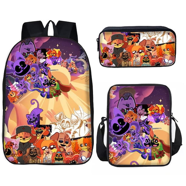 New Scary Poppy Smiling Animal Smiling Critters Student Casual Backpack Shoulder Bag Pencil Case Three-piece Set of School Gifts