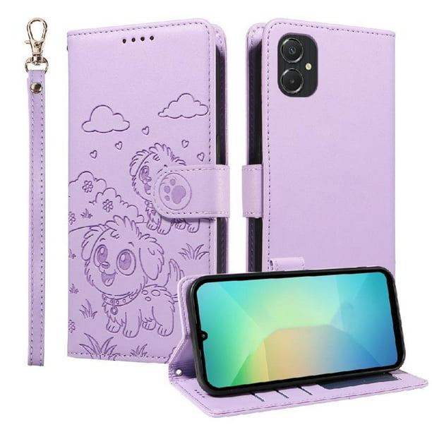 Funda Billetera FOXDOCK Compatible con Samsung Galaxy A07, Diseño Perrito Tierno, Ranuras para Tarjetas y Soporte Plegable