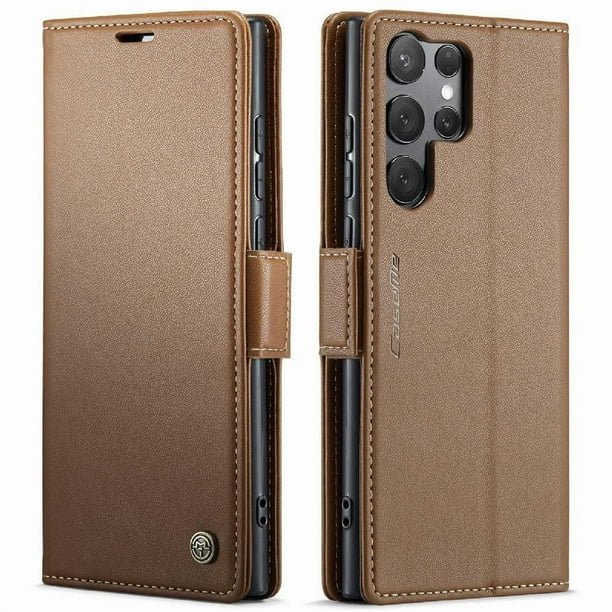 CaseMe tipo cartera Samsung Galaxy S25 Ultra con cierre magnético, RFID, tarjetero, soporte, carga inalámbrica